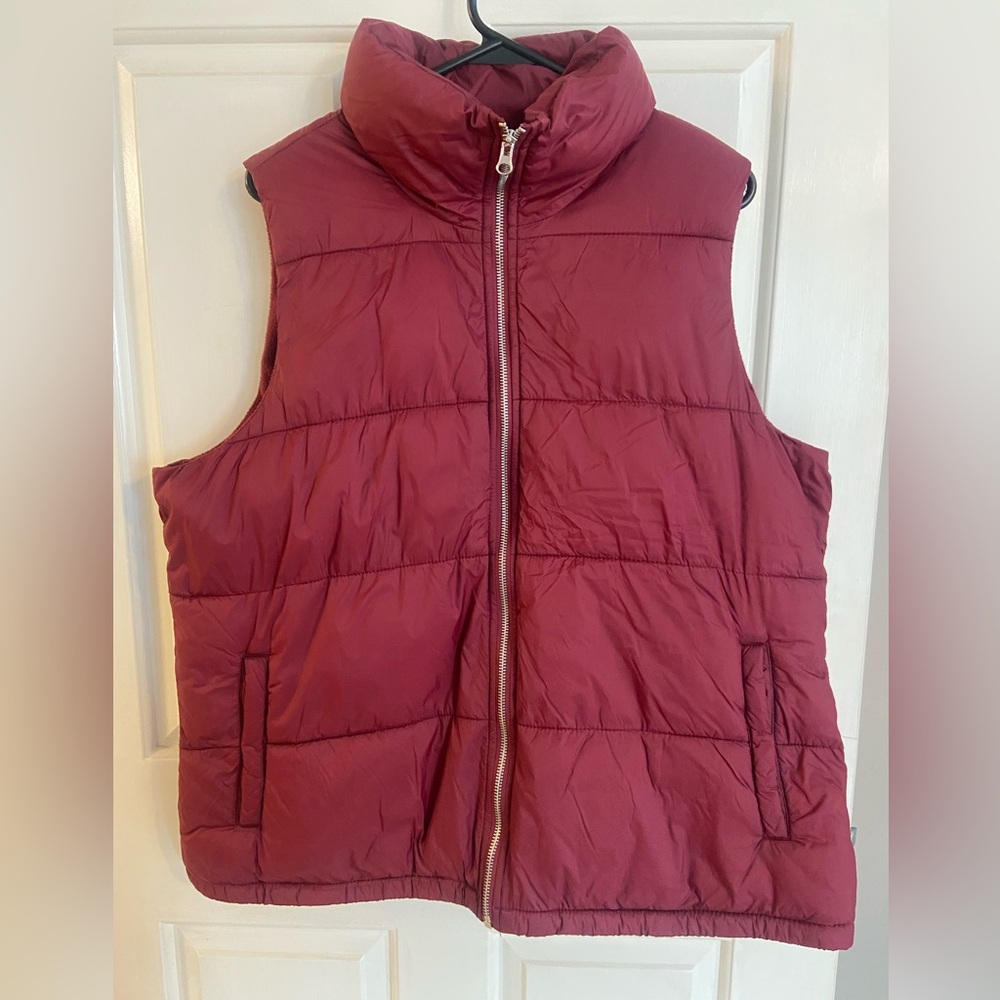 Old Navy Burgundy Puffer Vest